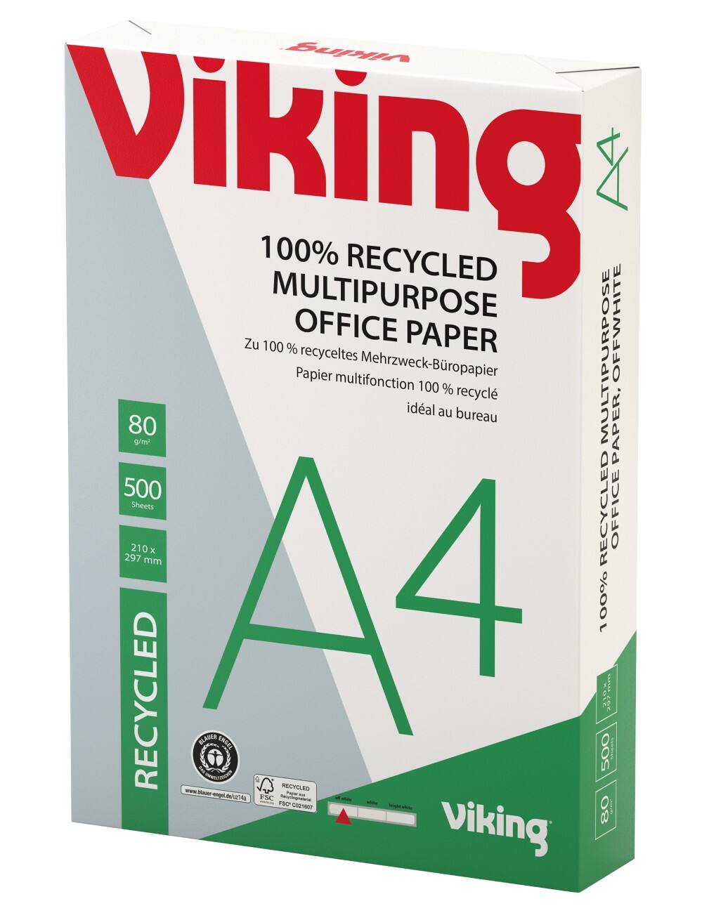 Office Depot 100% Recycling Kopier-/ Druckerpapier DIN A4 80 g/m² 85 CIE 500 Blatt