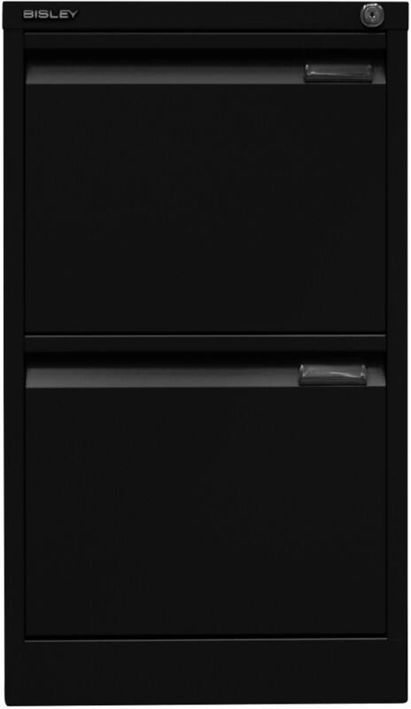 Bisley Stahl Aktenschrank A4BS2E 2 Schübe Schwarz 413 x 622 x 711 mm
