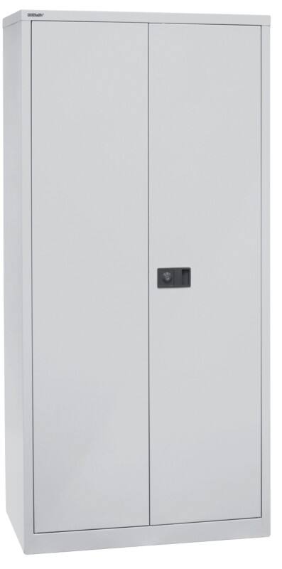 Bisley Universal Flügeltürenschrank Stahl 4 Fachböden abschließbar 914 x 500 x 1.950 mm Hellgrau