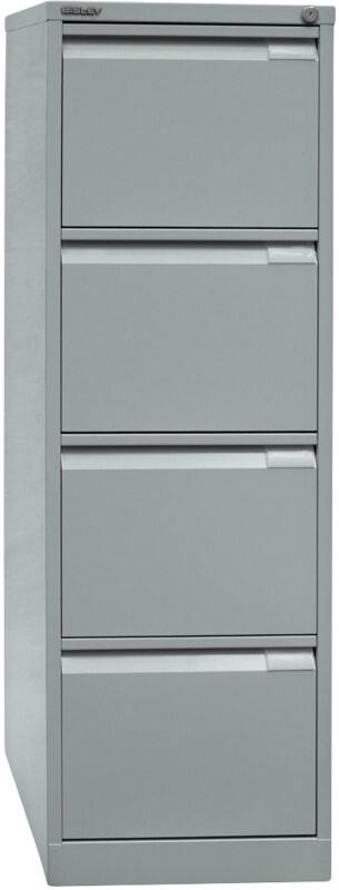 Bisley Aktenschrank A4BS4E 4 Schübe Silber 413 x 622 x 1.321 mm