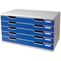 Exacompta Ablagesysteme Modulo System 2 Polystyrol, PS Lichtgrau, Blau 57,6 x 35 x 32 cm