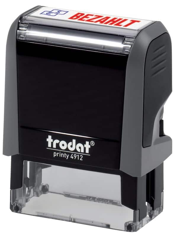 Trodat Personalisierter Textstempel Office Printy 4912 "Bezahlt" Schwarz, Grau