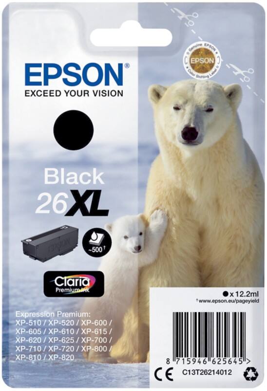 Epson 26XL Original Tintenpatrone C13T26214012 Schwarz