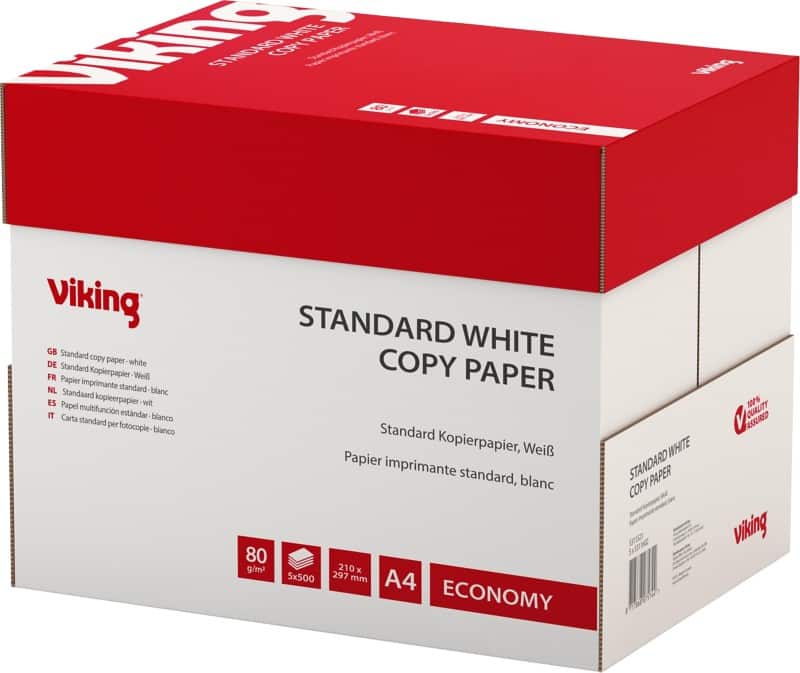 Viking Economy DIN A4 Druckerpapier 80 g/m² Weiß 146 CIE 5 Pack à 500 Blatt