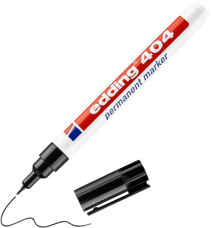 edding 404 Permanentmarker  Extra Fein Rundspitze 0 - 0,75 mm Schwarz Wasserbeständig