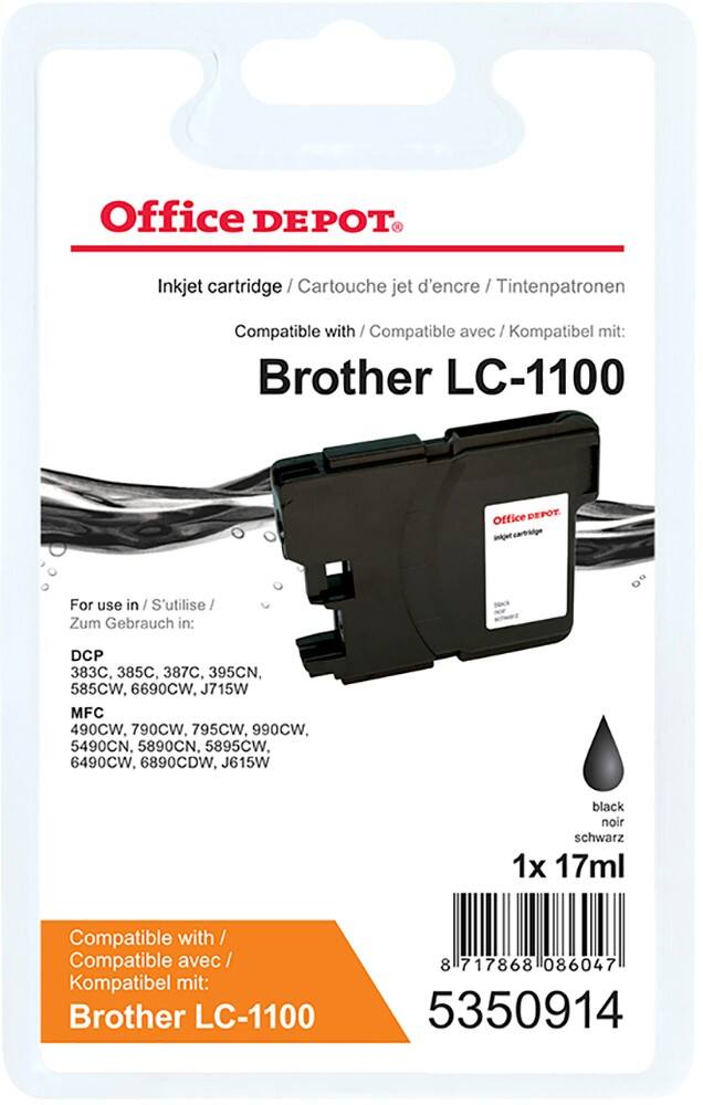 Kompatible Office Depot Brother LC1100BK Tintenpatrone Schwarz