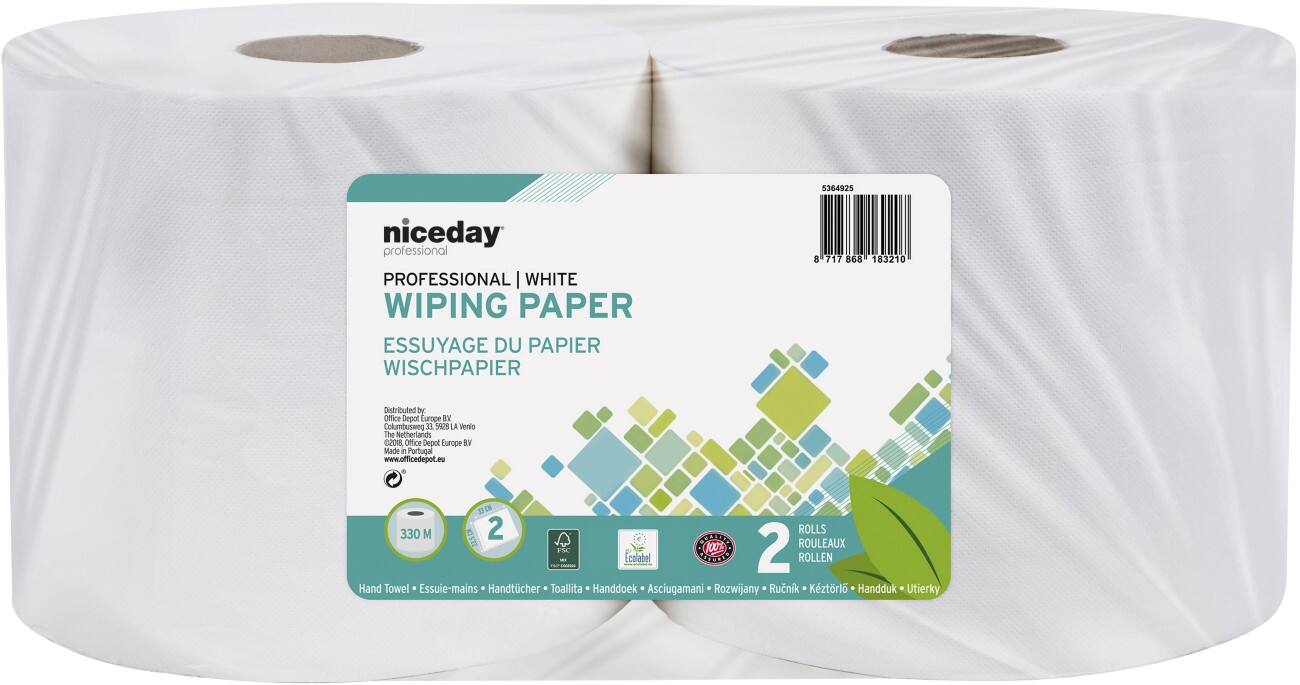 Niceday Professional Wischtuchrolle Standard 2-lagig 2 Rollen à 1000 Blatt