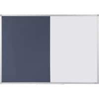 Office Depot Kombitafel aus Filz- und Whiteboard Blau, Weiß 120 x 90 cm mit Aluminiumrahmen