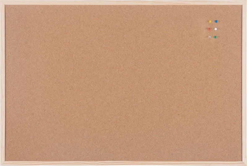 Viking Pinnwand Nicht magnetisch Wandmontage Kork 120 (B) x 1,4 (T) x 90 (H) cm Holz Braun