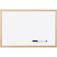 Niceday Basic Whiteboard Emaille, Holz Basic Weiß 90 x 60 cm