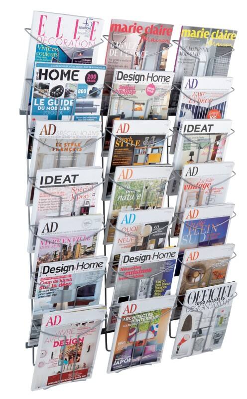 Alba DIN A4 Prospekthalter Silber DDFIL21M 78 x 13 x 112 cm