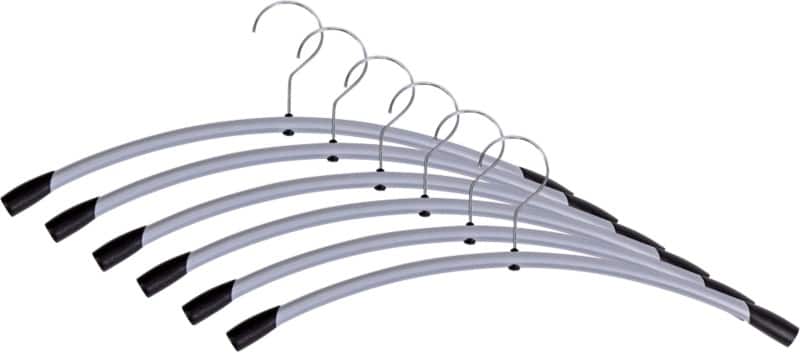 Alba Kleiderbügel Grau, Schwarz 450 x 220 mm 6 Stück