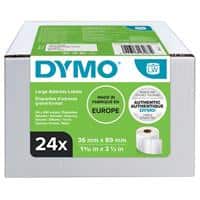 Dymo LW S0722390 / 99012 Authentic Large Address Labels Selbstklebend Schwarz auf Weiß 36 x 89 mm 24 Rollen à 260 Etiketten