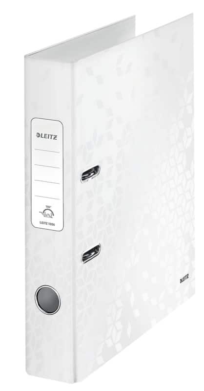 Leitz 180° WOW Ordner Schmal DIN A4 50 mm Weiß 2 Ringe 1006 Laminierter Karton Hochformat