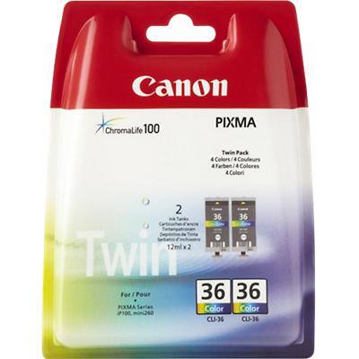 Canon CLI36 Original Tintenpatrone 1511B018 Cyan, Magenta, Gelb 2 Stück Duopack