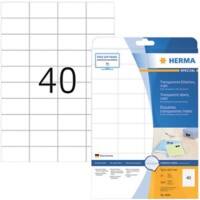 HERMA Transparente Etiketten 4684 Transparent DIN A4 52,5 x 29,7 mm 25 Blatt à 40 Etiketten
