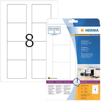 HERMA Etiketten 4355 Weiß Quadratisch 200 Etiketten pro Packung