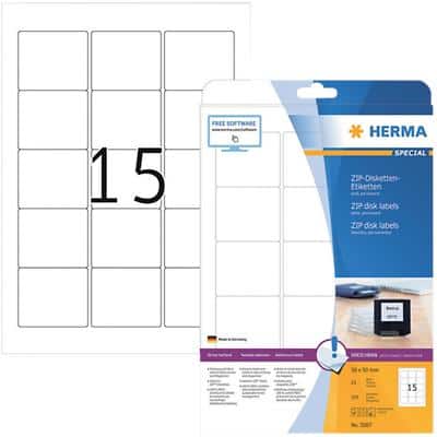HERMA CD-DVD Etiketten 5087 Weiß Quadratisch 375 Etiketten pro Packung