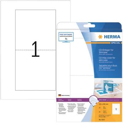 HERMA CD-DVD Etiketten 5033 Weiß Rechteckig 25 Etiketten pro Packung