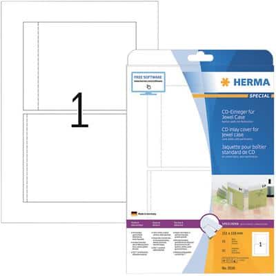 HERMA CD-DVD Etiketten 5036 Weiß Rechteckig 25 Etiketten pro Packung