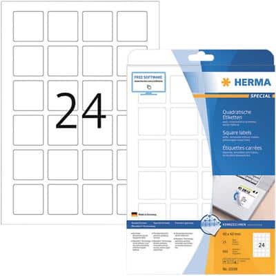 HERMA Wiederablösbare Etiketten 10108 Weiß Quadratisch 600 Etiketten pro Packung