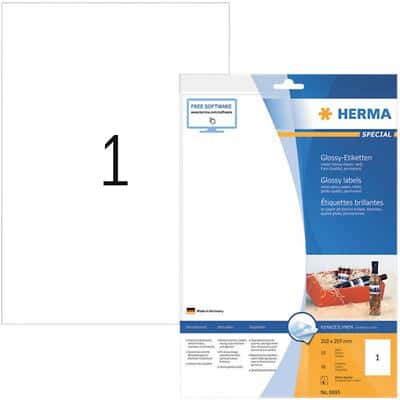 HERMA Inkjetetiketten 8895 Weiß DIN A4 210 x 297 mm 10 Blatt à 1 Etiketten