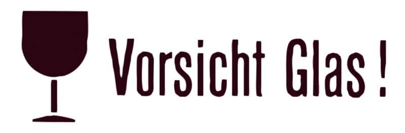 HERMA Warnhinweis-Etiketten Vorsicht Glas 6750 Rot 118 x 39 mm 250 Blatt à 4 Etiketten