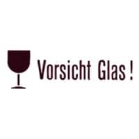 HERMA Warnhinweis-Etiketten Vorsicht Glas 6750 Rot 118 x 39 mm 250 Blatt à 4 Etiketten