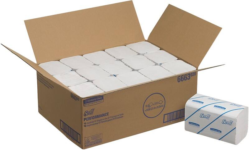 Scott Control 100% Recycelt Papierhandtücher M-falz Weiß 1-lagig 6663 15 Stück à 212 Blatt