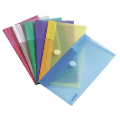 Djois Color Collection Versandtaschen 510279 Klettverschluss PP (Polypropylen) Hoch und Quer 13,5 (B) x 25 (H) cm Farbig sortiert 6 Stück