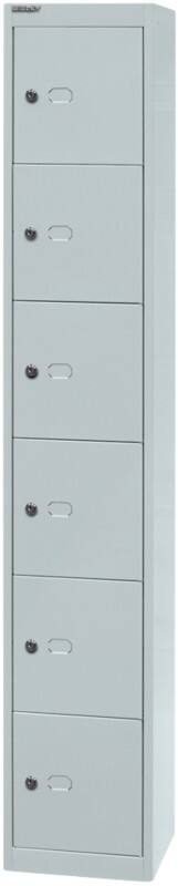 Bisley Metall Schließfach 6 Türen 1 abteile Schlüssel 305 x 305 x 1.802 mm Hellgrau
