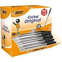 BIC Cristal Original Kugelschreiber Schwarz Mittel 0.4 mm 100 Stück