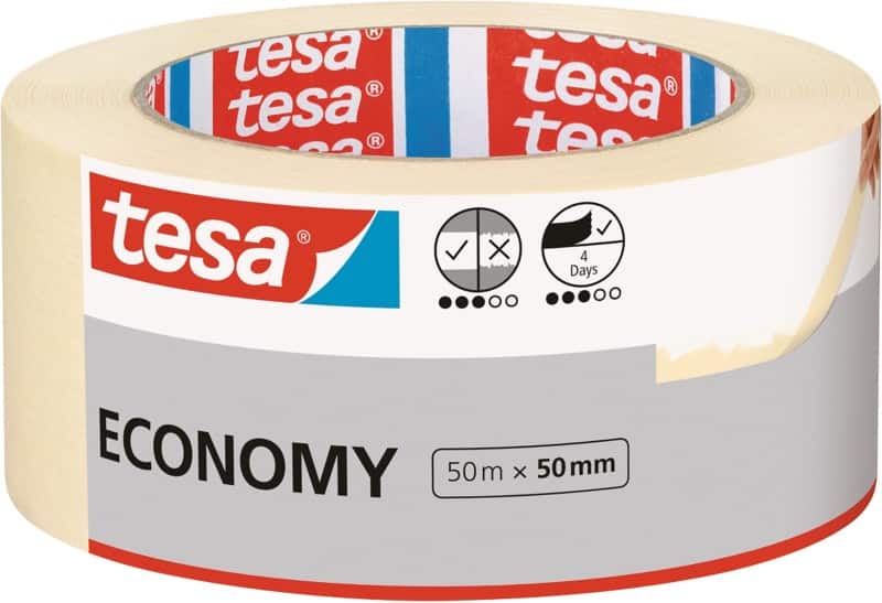 tesa Abdeckband Economy Beige 50 mm (B) x 50 m (L) Krepppapier
