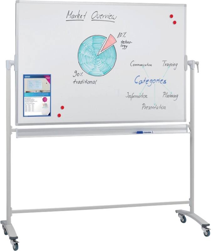 Franken Mobiles Whiteboard Freistehend Magnetisch Beidseitig 120 (B) x 90 (H) cm Grau
