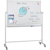 Franken Mobiles Whiteboard Freistehend Magnetisch Beidseitig 120 (B) x 90 (H) cm Grau