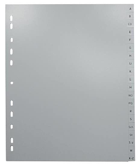 Viking A - Z Alphabetische Register DIN A4+ Grau 20-teilig PP (Polypropylen) 11 Löcher