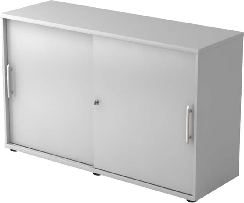 Hammerbacher Schiebetürenschrank Spanplatte 1 Fachboden abschließbar 1.200 x 400 x 748 mm Grau