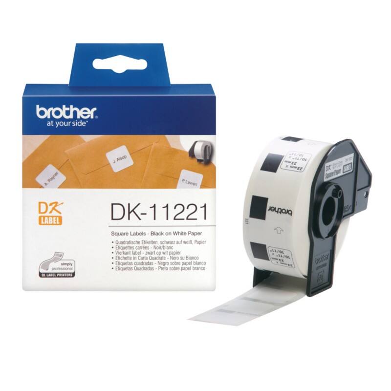 Brother Thermoetiketten DK11221 23 x 23 mm Weiß 100 Stück à 10 Etiketten
