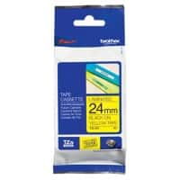 Brother TZe-651 Authentic Schriftband Selbstklebend Schwarzer Druck auf Gelb 24 mm x 8m