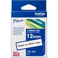 Brother P-touch Beschriftungsband Authentisch TZe-231 TZe-231 Selbsthaftend Schwarz auf Weiß 12 mm x 8 m