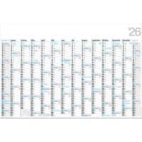 Bühner Jahreskalender B4 2026 1 Jahr pro Seite Hochformat Weiß Deutsch 102 x 68 cm