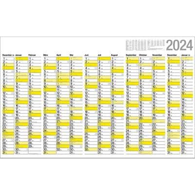 Bühner Jahresplaner 2024 Quer Weiß 106,9 x 66,5 cm