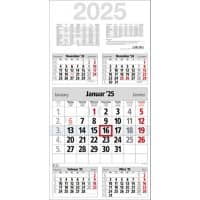 Wandkalender "Take Five" 2026 Sonderformat Papier Rot Deutsch, Englisch, Französisch