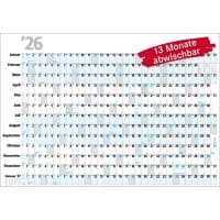 Bühner Jahreskalender B4 2026 Querformat Weiß 98 x 68,5 cm