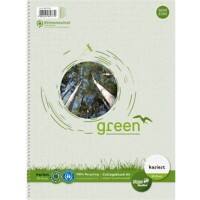 Ursus Green Notebook DIN A4 Kariert Spiralbindung Papier Weiß Gelocht Recycled 160 Seiten