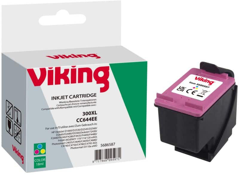 Viking 300XL Kompatibel HP Tintenpatrone CC644EE 3 Farbig