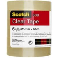 Scotch Klebeband Scotch Crystal Clear 508 Transparent 25 mm (B) x 66 m (L) PP (Polypropylen)  6 Rollen