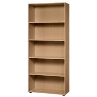 Hammerbacher Melaminharzbeschichtete Spanplatte Regal mit 4 Fachböden 4 Fachböden 800 x 330 x 1.880 mm Braun Buche