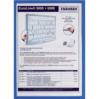 Franken X-tra!Line DIN A4 Dokumentenhalter Selbstklebend Blau ITSA4S/5 03 16,8 x 23 cm 5 Stück