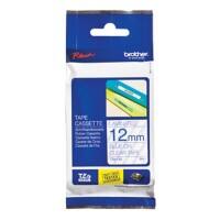 Brother TZe-133 Authentic Schriftband Selbstklebend Blauer Druck auf Transparent 12 mm x 8m